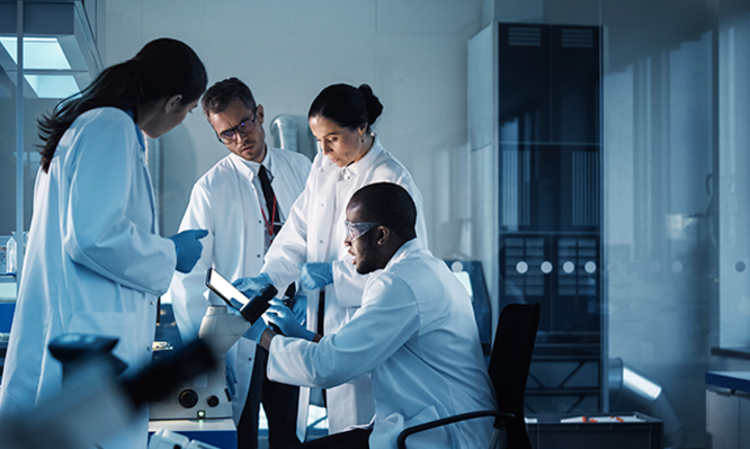 Scientists working in a lab