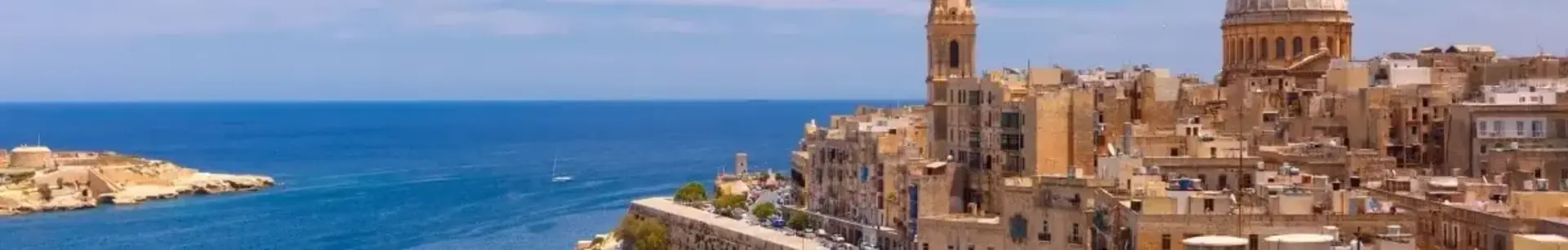 the city of Valletta Malta, next to the water
